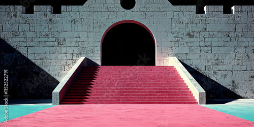 Colorful Geometric Stair Entrance