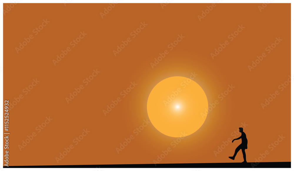Design element illustration of sunset. Silhouette illustration of young people playing soccer at sunset, using the sun as if it were the ball. Design element illustration of sunset. Silhouette illustration of young people playing soccer at sunset, using the sun as if it were the ball.