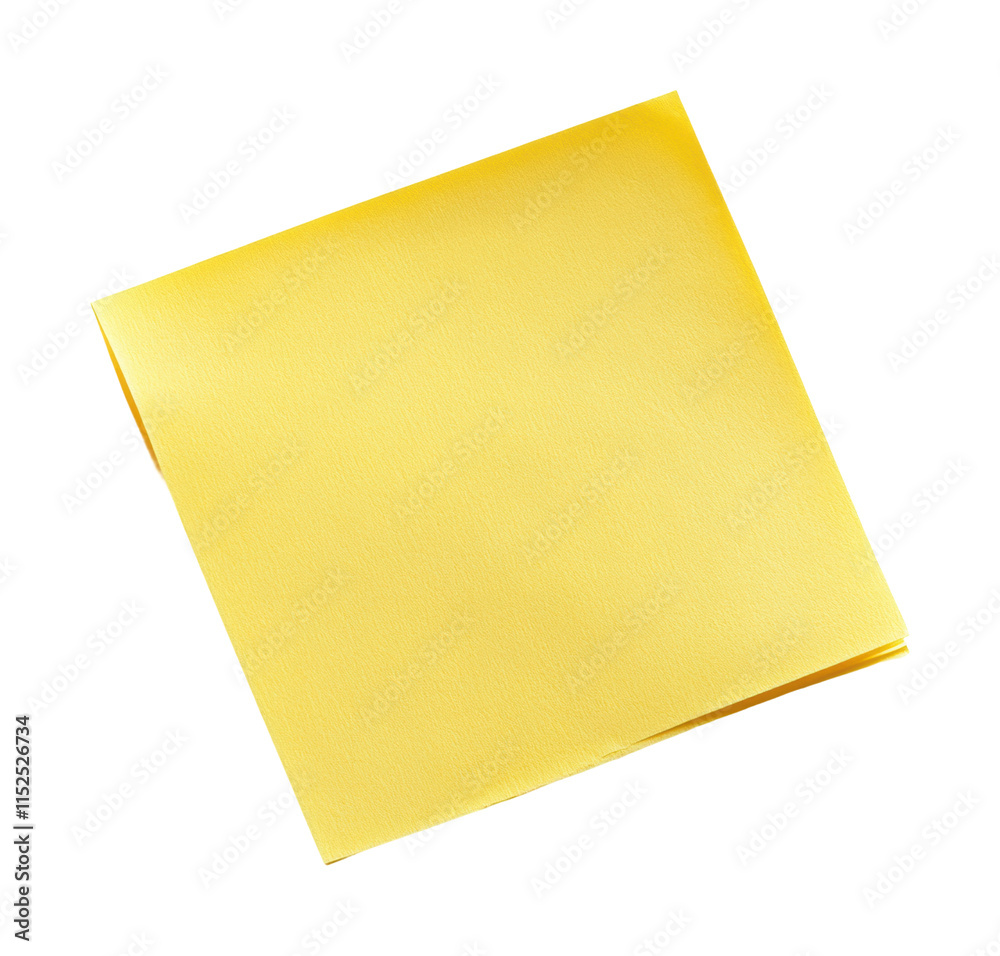 Simple yellow post it note suitable for reminders and messages. Isolated on transparent background, png. Simple yellow post it note suitable for reminders and messages. Isolated on transparent background, png.