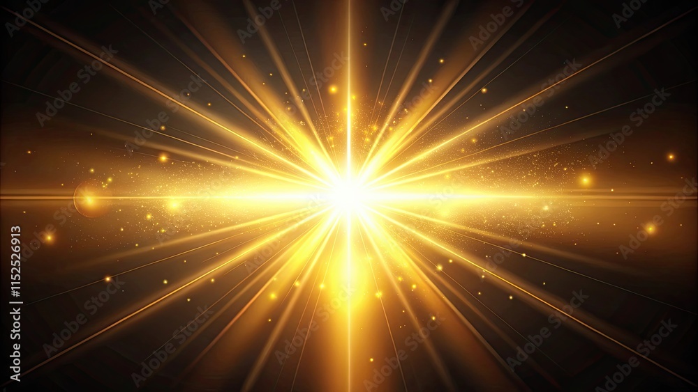 Obraz premium Golden light flare isolated on background , celestial light, radiant glow