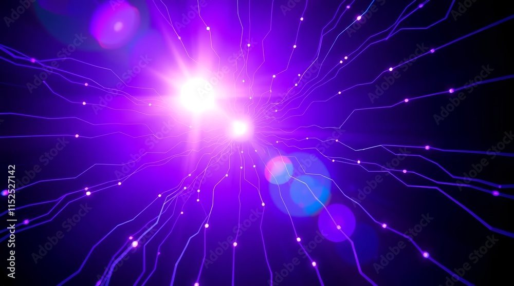 Naklejka premium abstract glowing light web resembling a neural network for digital creative projects