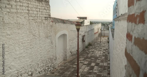 small alley in former franciscan convent in tecamachalco Puebla