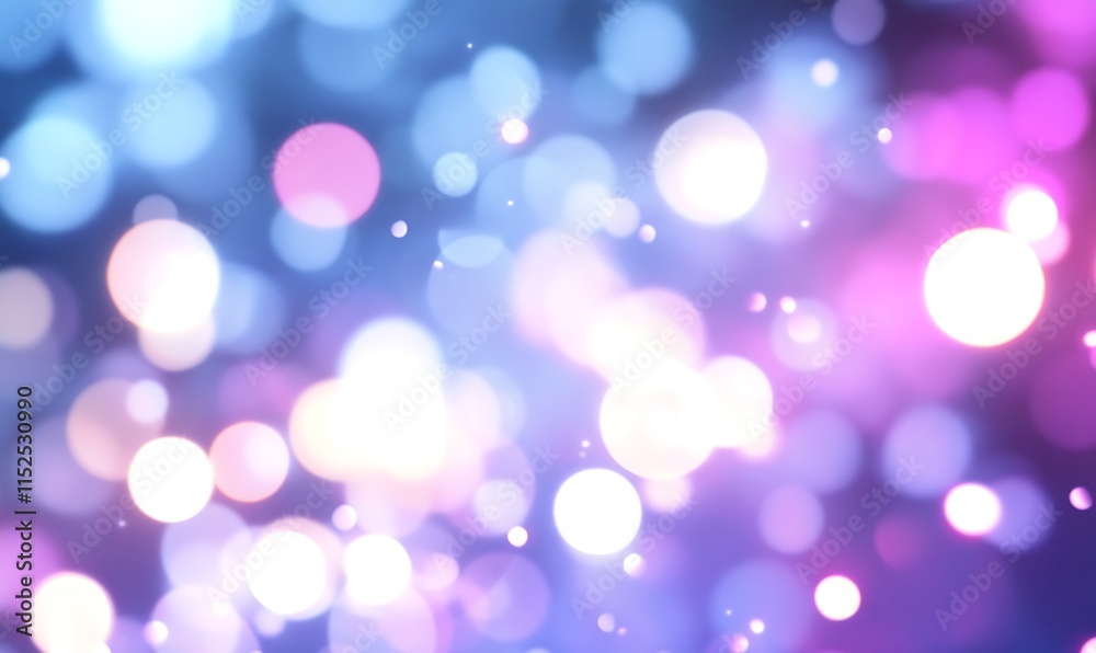 Obraz premium Abstract bokeh background with pink, blue, and white lights.