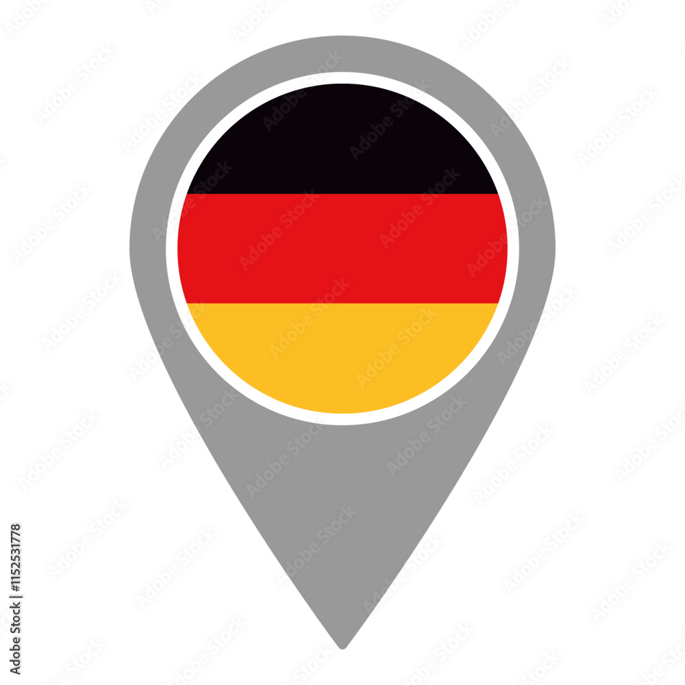 Germany flag location pin, flag application, Flag on Location Pin, graphic design, map pointer, vector illustration. Germany flag location pin, flag application, Flag on Location Pin, graphic design, map pointer, vector illustration.