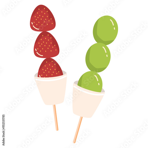 Fruit Brochette Sticks illustration design