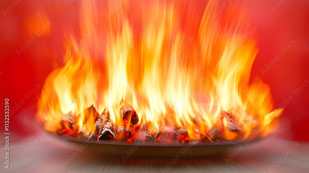 A close-up of burning fire logs with a blurred chaotic background symbolizing warmth, energy, transformation, and the uncontrollable nature of fire in a moment of intense movement and unpredictability A close-up of burning fire logs with a blurred chaotic background symbolizing warmth, energy, transformation, and the uncontrollable nature of fire in a moment of intense movement and unpredictability