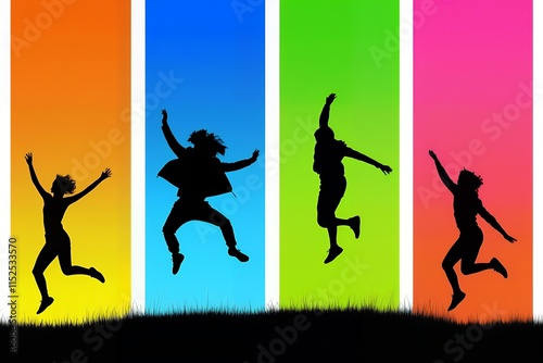 people jumping in the air