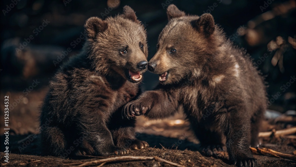 Obraz premium Cubs playing, joyful and energetic interaction.