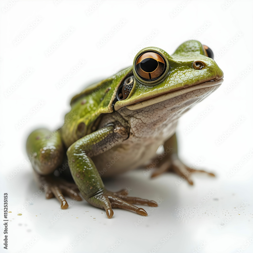 Close up on isolated frog on white background Close up on isolated frog on white background
