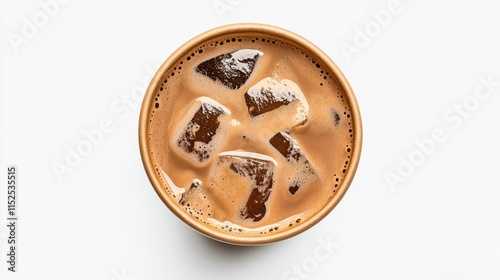 Refreshing iced mocha latte in a takeaway cup