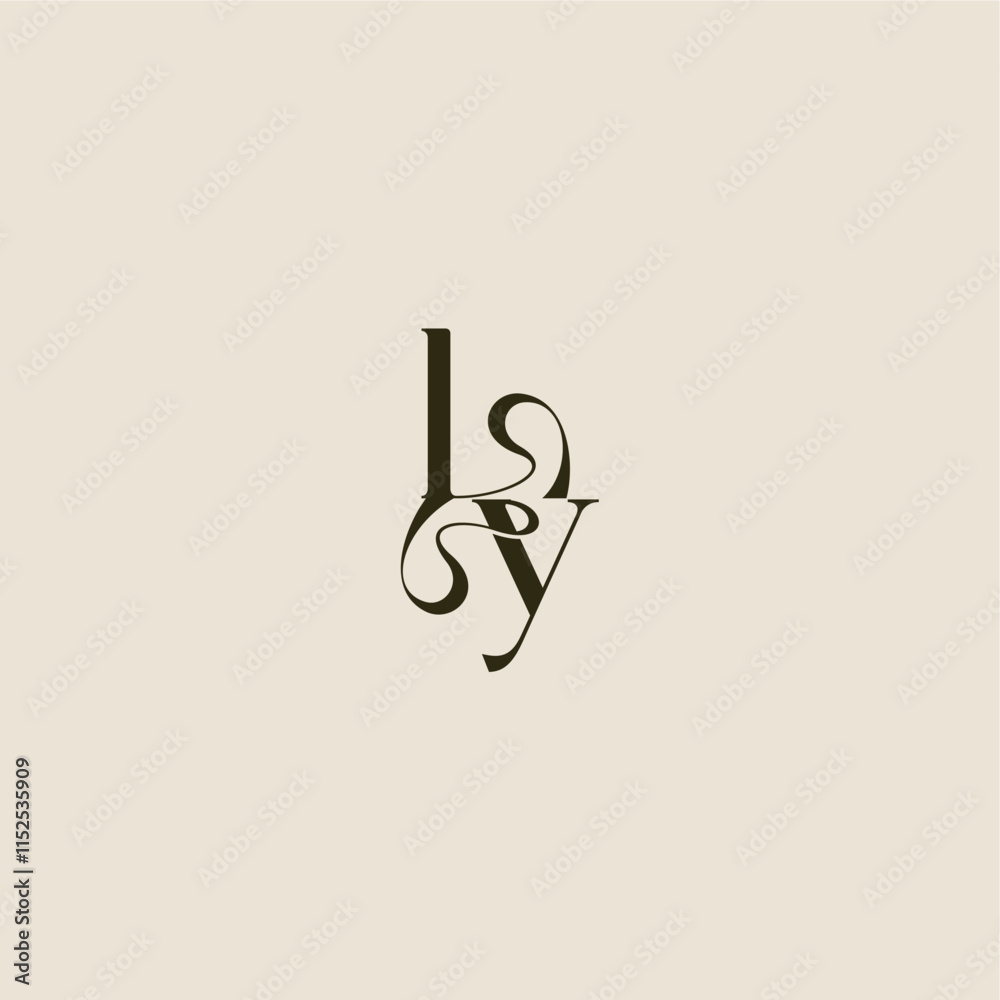 dynamic line monogram logo luxurious concept LY elegant wedding letter dynamic line monogram logo luxurious concept LY elegant wedding letter