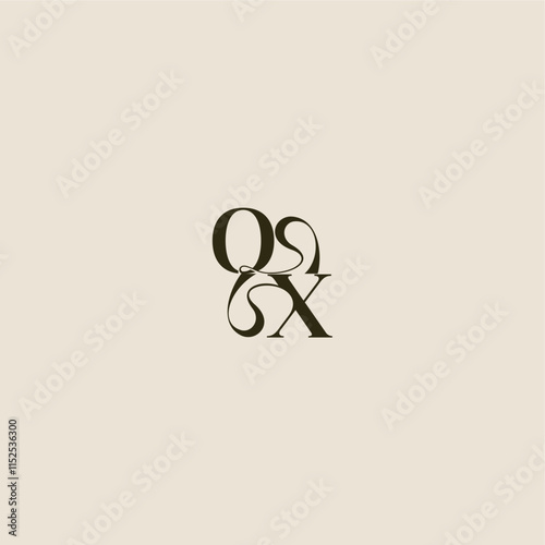 dynamic line monogram logo luxurious concept OX elegant wedding letter