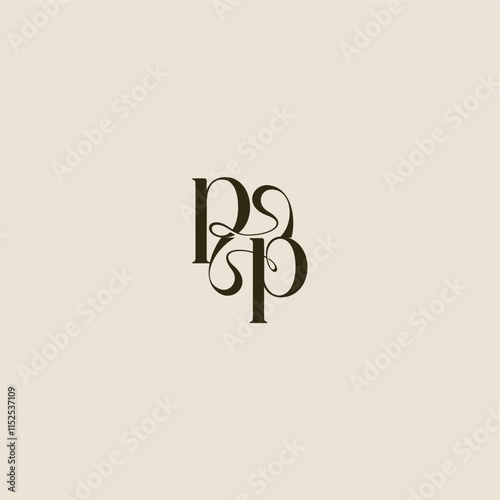 dynamic line monogram logo luxurious concept PP elegant wedding letter