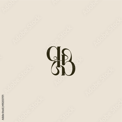 dynamic line monogram logo luxurious concept QB elegant wedding letter