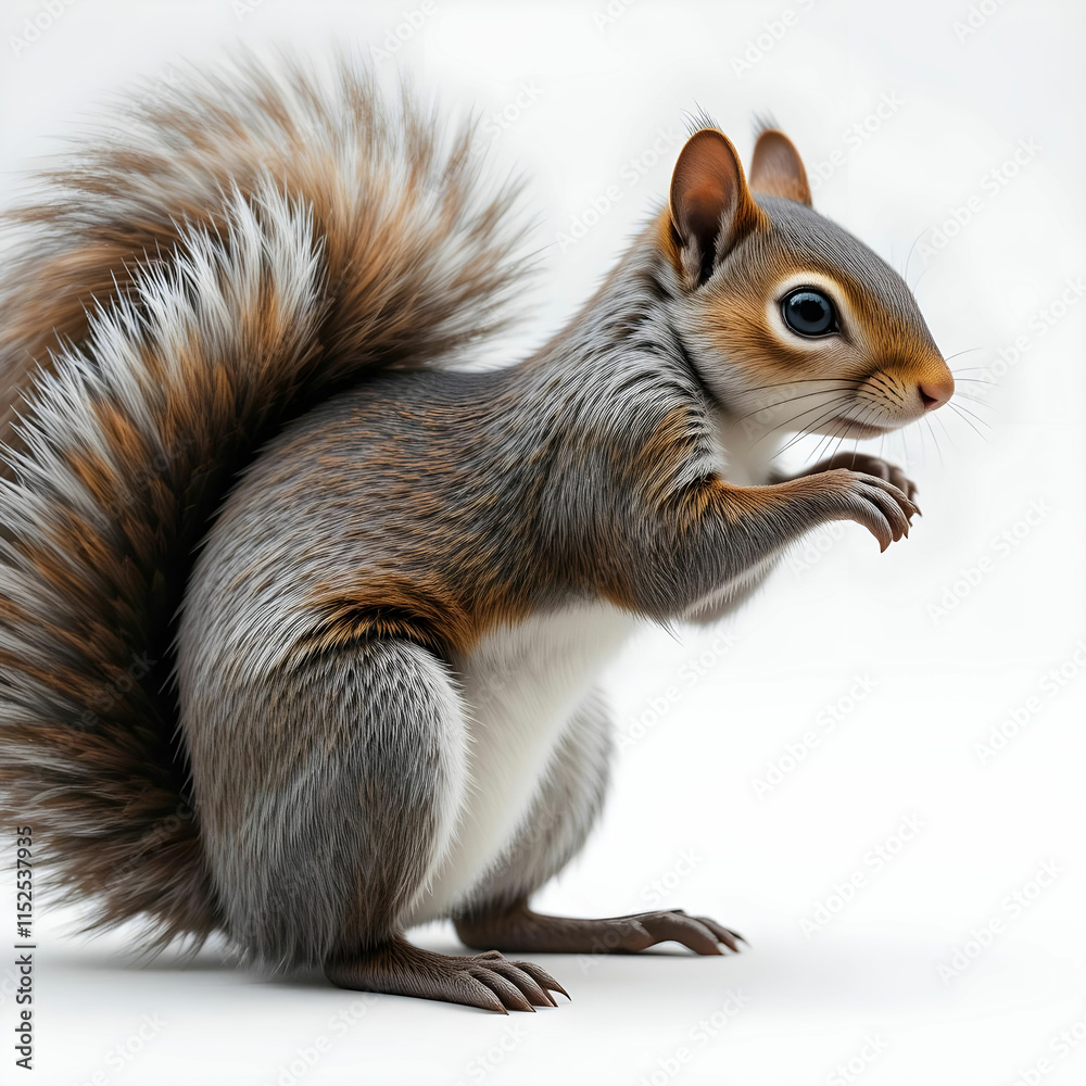 Fototapeta premium Photo realistic squirrel with white background