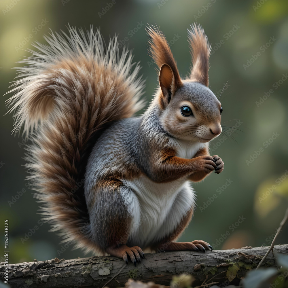 Photo realistic squirrel with white background Photo realistic squirrel with white background
