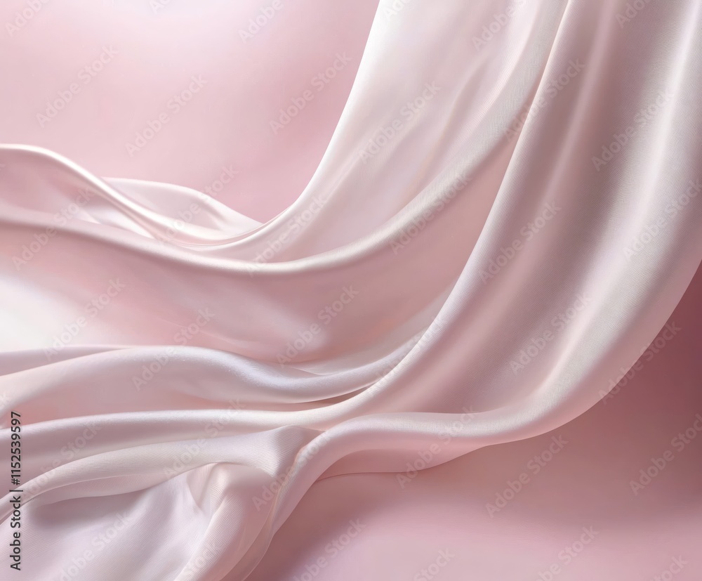 Obraz premium Soft Pink Satin Fabric Flowing Elegantly on a Delicate Background with Smooth Texture