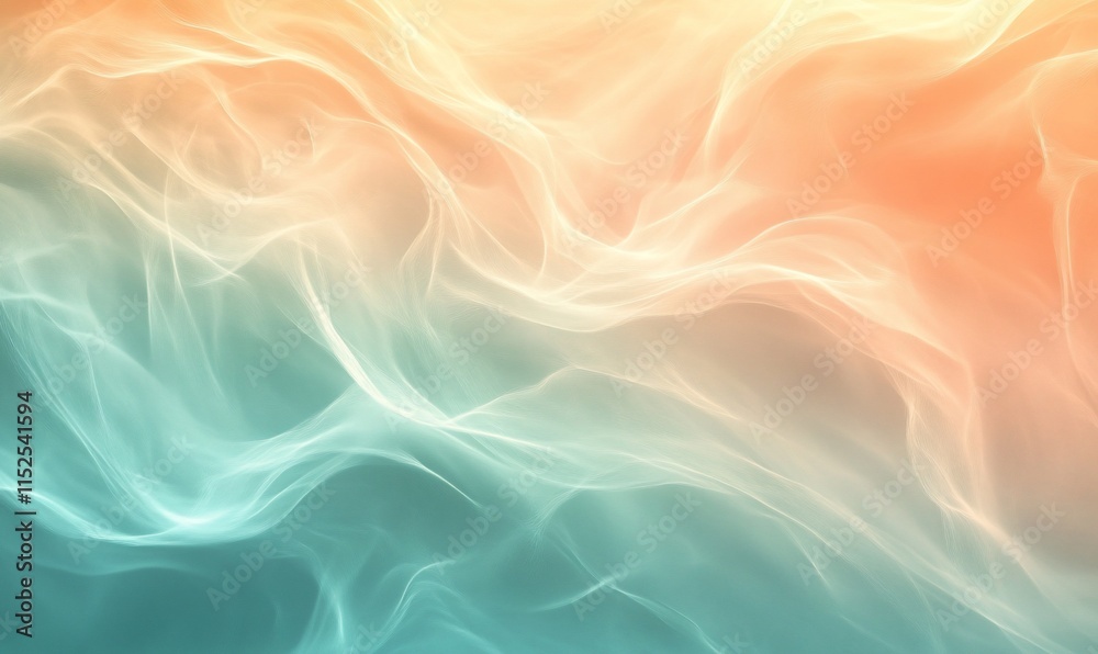 Obraz premium Abstract flowing orange, cyan smoke.