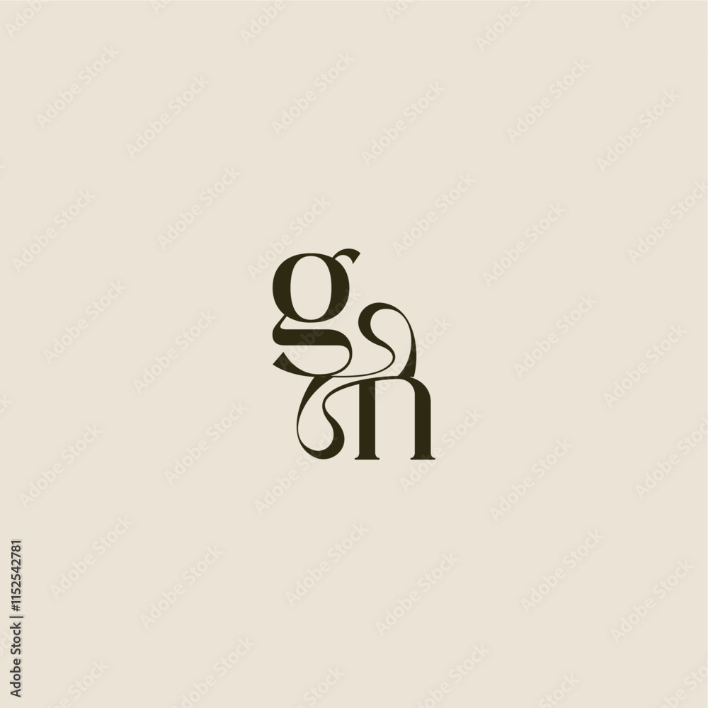 elegant wedding dynamic line monogram logo letter luxurious concept GN elegant wedding dynamic line monogram logo letter luxurious concept GN