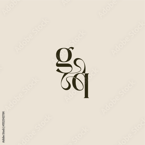 elegant wedding dynamic line monogram logo letter luxurious concept GQ photo