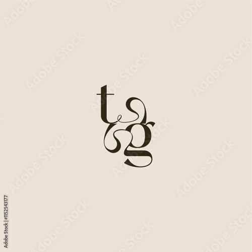 dynamic line monogram logo luxurious concept TG elegant wedding letter
