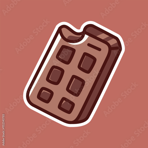 Delicious Chocolate Bar Illustration with Fun Cartoon Style