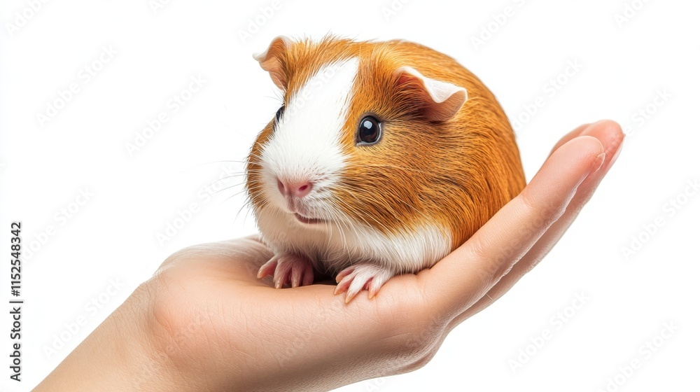 Smiling Woman Holding Adorable Orange and White Guinea Pig Smiling Woman Holding Adorable Orange and White Guinea Pig