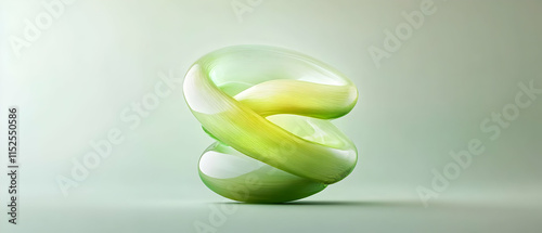 Abstract green organic shapes intertwined, showcasing modern design and fluid forms for creative projects.