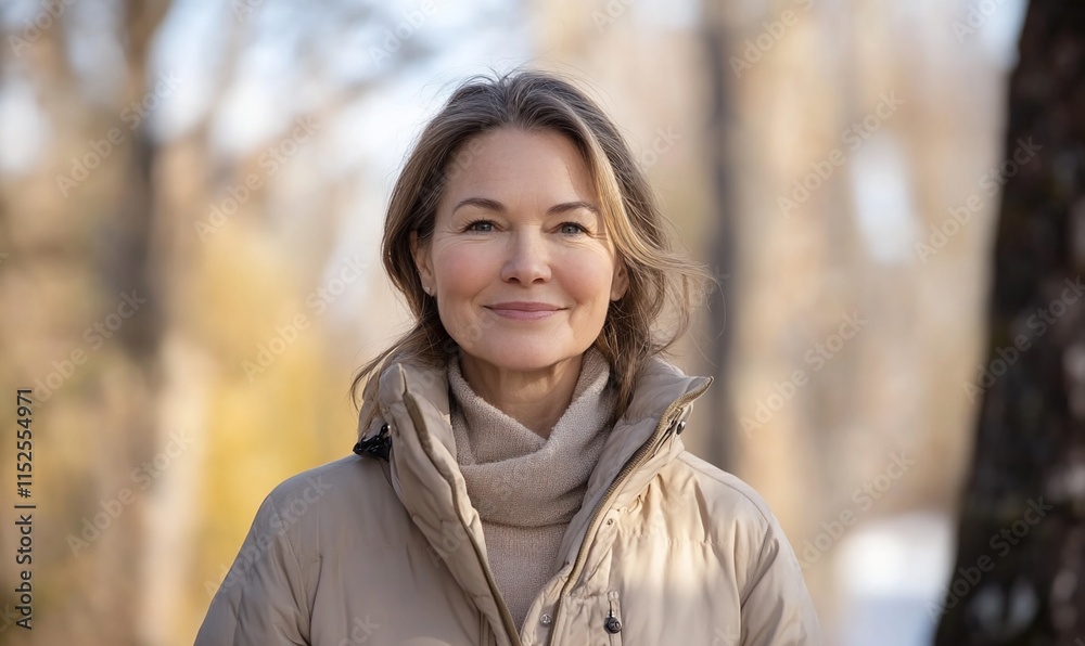 Smiling woman outdoors in autumnal park. Smiling woman outdoors in autumnal park.