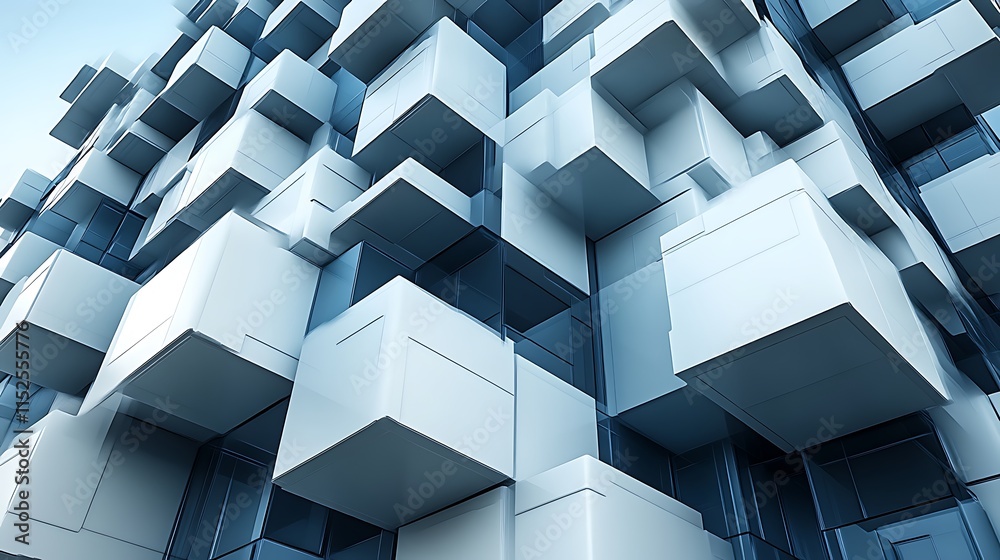 Obraz premium Abstract Modern Building Facade Design Cubes