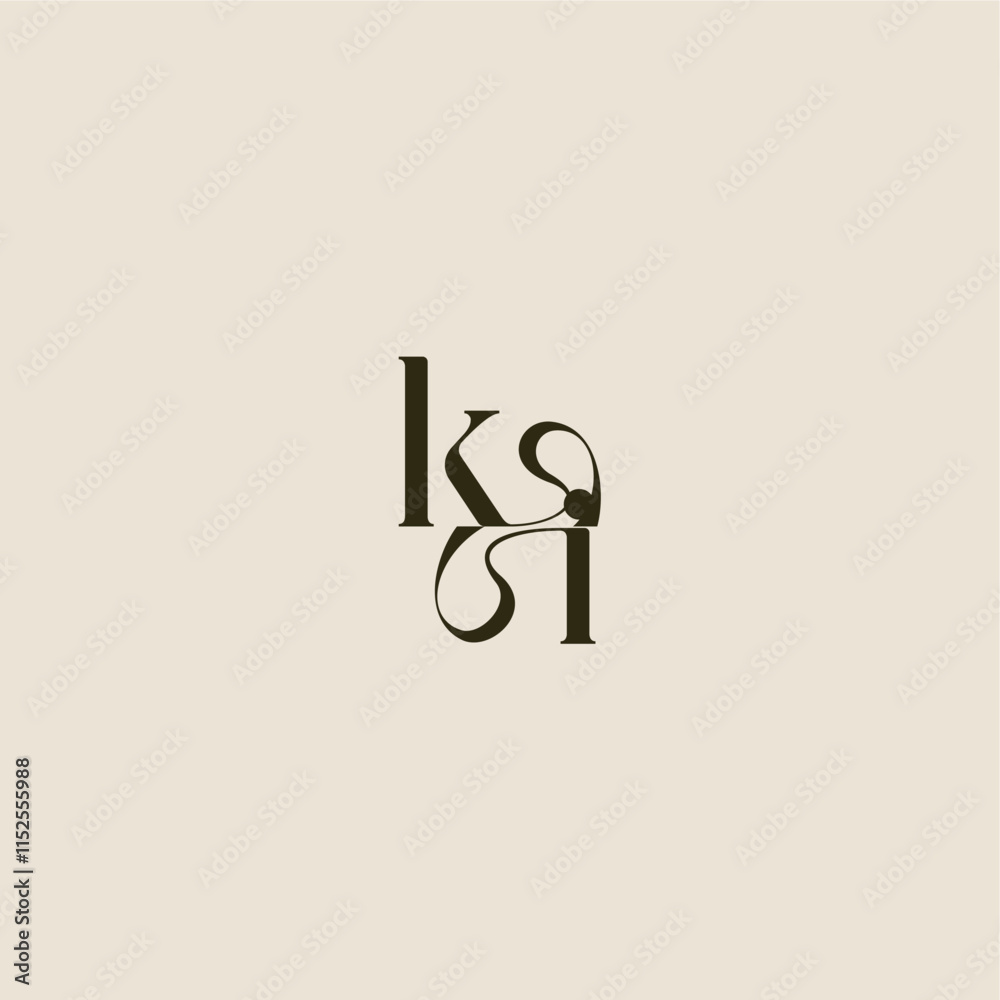 elegant wedding dynamic line monogram logo letter luxurious concept KI elegant wedding dynamic line monogram logo letter luxurious concept KI