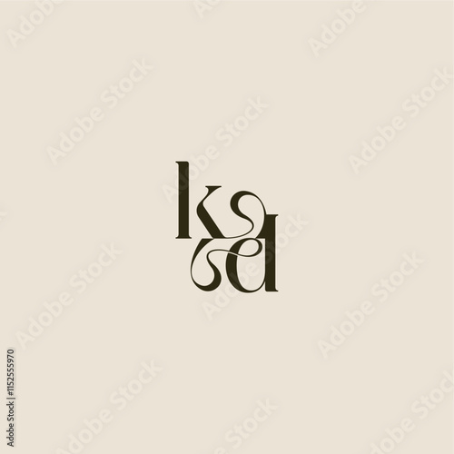 elegant wedding dynamic line monogram logo letter luxurious concept KD