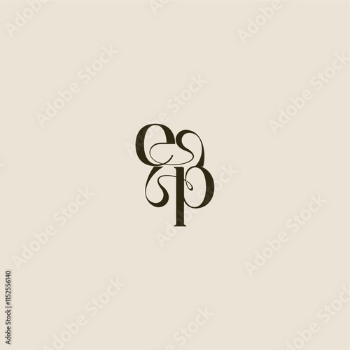 elegant wedding EP luxurious concept dynamic line monogram logo letter