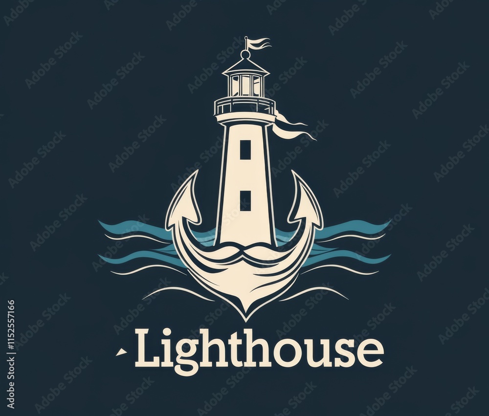 ogo design featuring an anchor and lighthouse, with the text ogo design featuring an anchor and lighthouse, with the text