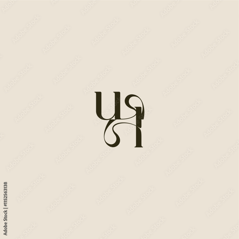 luxurious concept UL dynamic line monogram logo letter elegant wedding luxurious concept UL dynamic line monogram logo letter elegant wedding