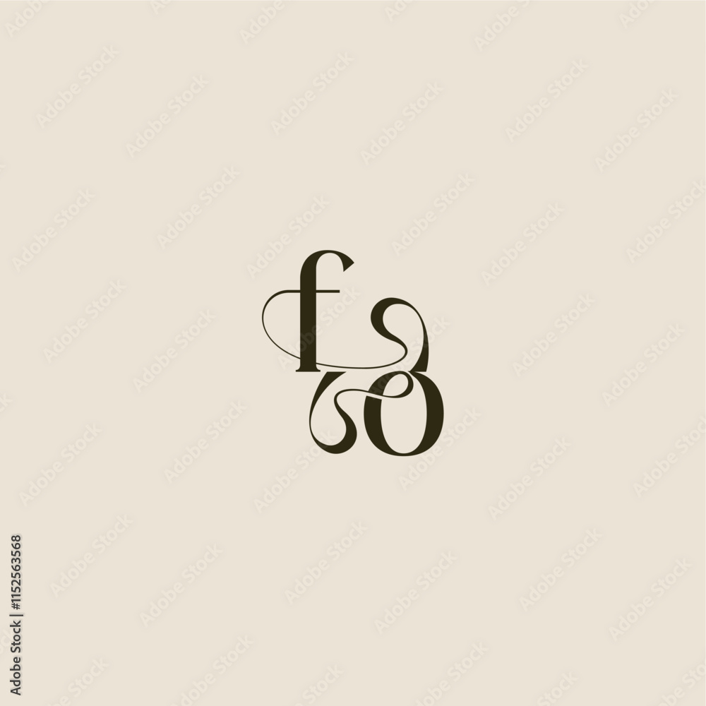elegant wedding FO luxurious concept dynamic line monogram logo letter