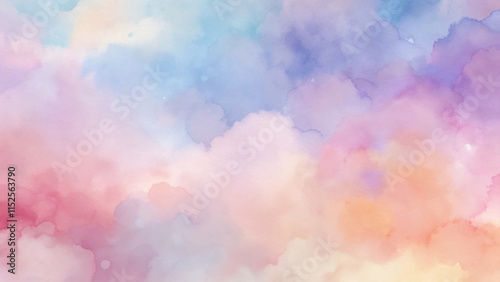 Gentle pastel clouds swirl together, creating a soothing and dreamy atmosphere with soft color transitions.