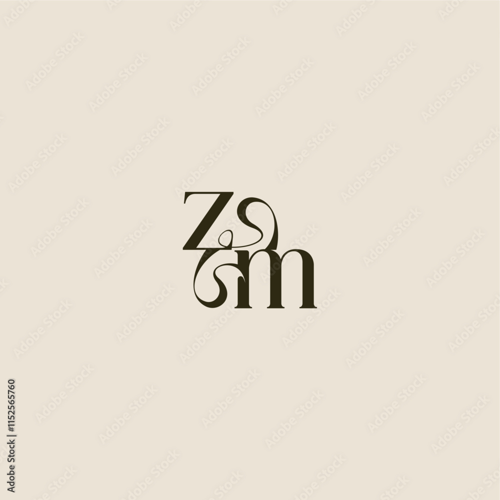 ZM letter luxurious concept elegant wedding dynamic line monogram logo ZM letter luxurious concept elegant wedding dynamic line monogram logo
