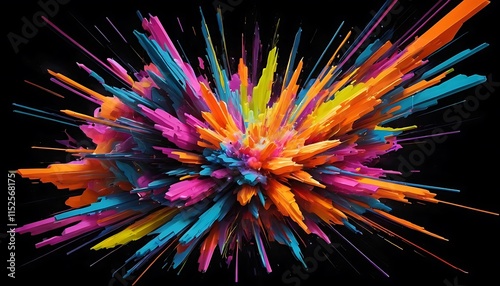 Vivid Colorful Paint Explosion Abstract Art