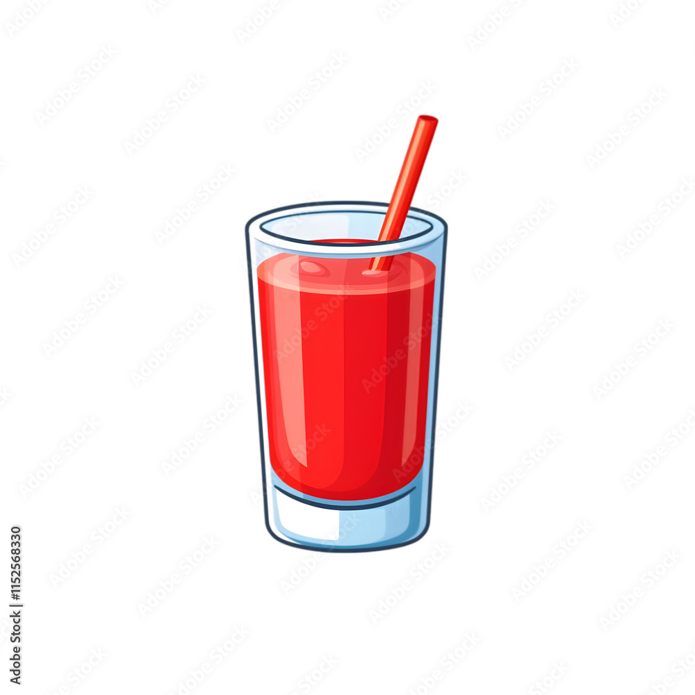 Colorful red drink in a clear glass with a straw representing refreshing beverages enjoyed in warm weather at a casual gathering Colorful red drink in a clear glass with a straw representing refreshing beverages enjoyed in warm weather at a casual gathering