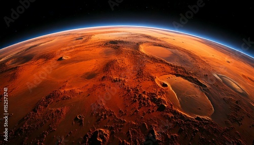 Obraz na płótnie a mars-like planet as seen from orbit w salonie