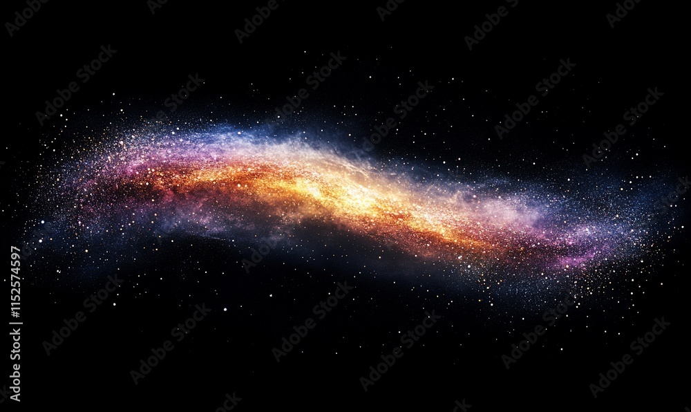 Fototapeta premium Colorful cosmic nebula swirling in space.