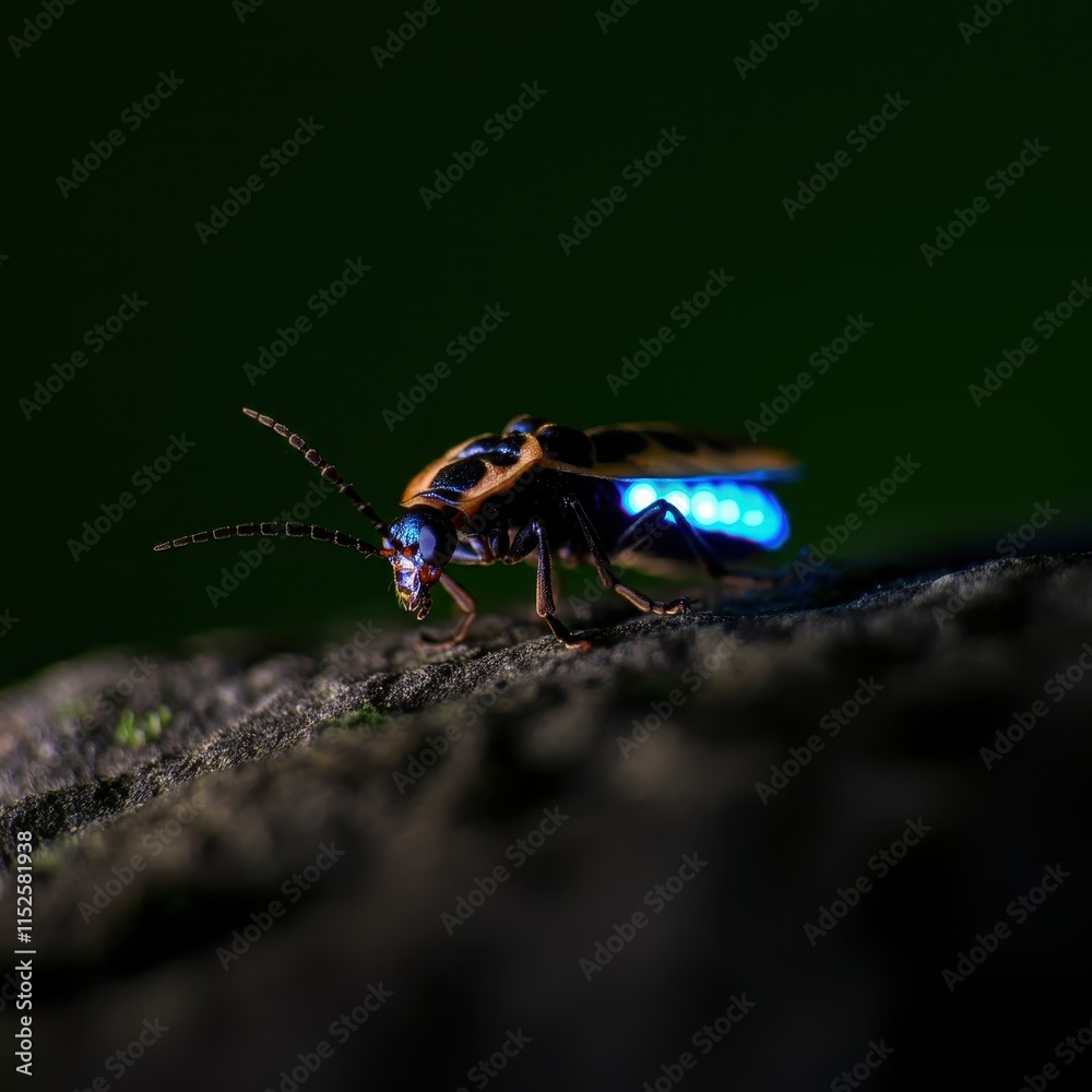 Fototapeta premium Firefly macro, close up photograph of a lightning bug. 