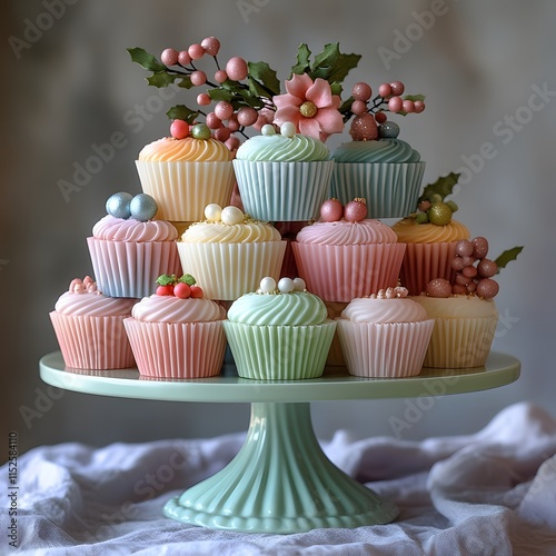 Festive Cupcake Display photo