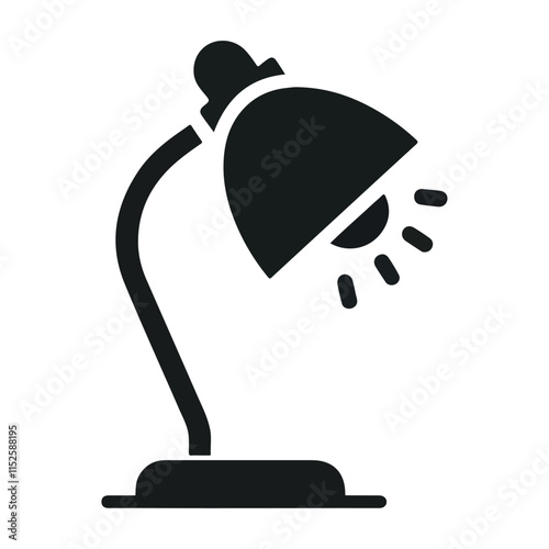 A flat emblem of a table lamp in vector silhouette  vector silhouette