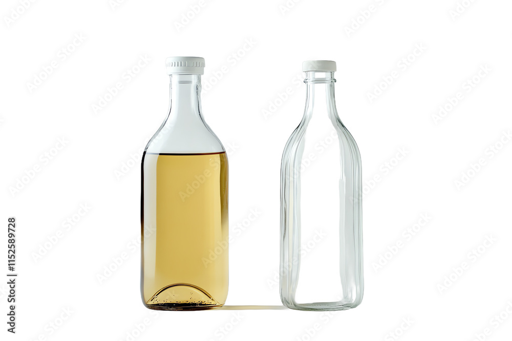 Two Different Bottles Next to Each Other with Some Space Between PNG Two Different Bottles Next to Each Other with Some Space Between PNG