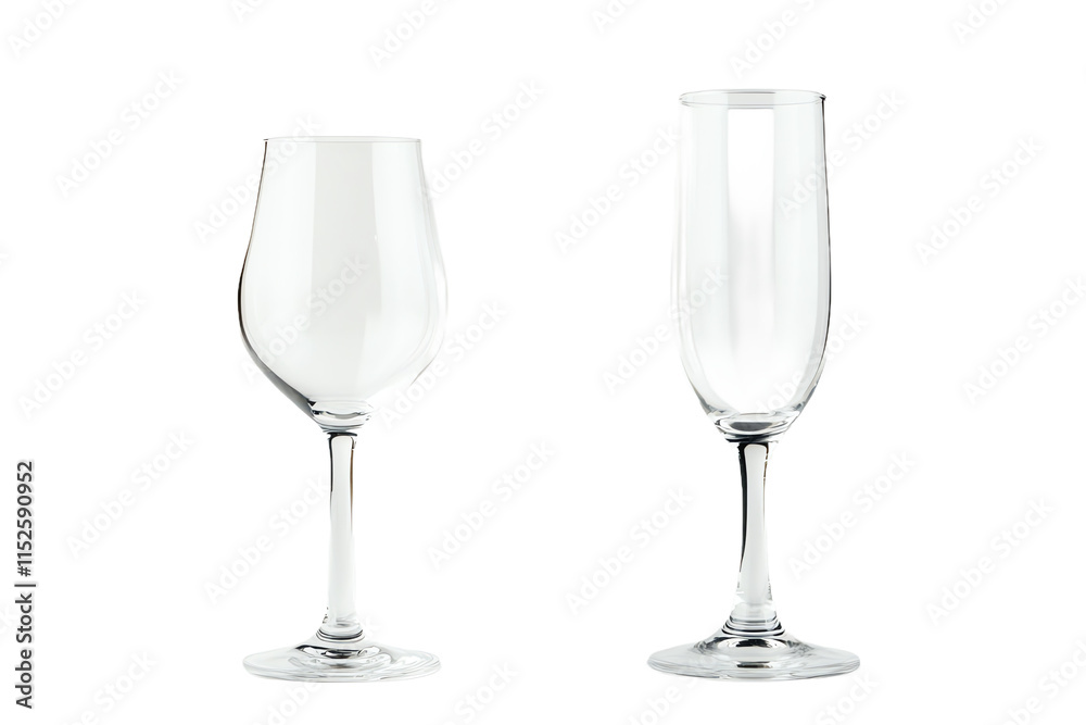 Two Different Champagne Glass Next to Each Other with Some Space PNG Two Different Champagne Glass Next to Each Other with Some Space PNG