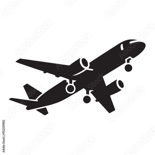 Illustration of an airplane using a vector silhouette
