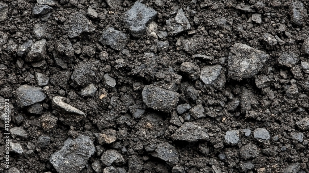 A rough dry surface of black soil representing the chaotic beauty of nature's texture and the harshness of unyielding land
A rough dry surface of black soil representing the chaotic beauty of nature's texture and the harshness of unyielding land