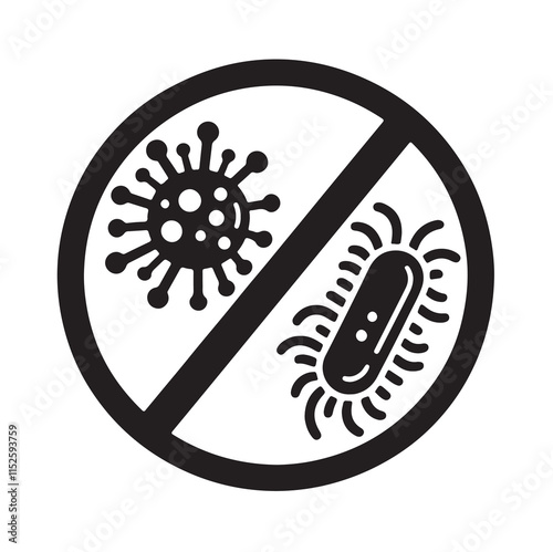 Vector silhouettes of bacteria and viruses